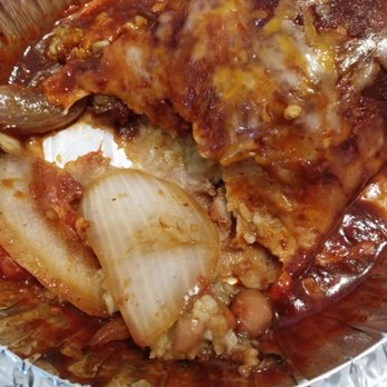 Super Mex - Lite veggie burrito filled with basically rice and onions. Sauce had too much cumin.. - Mexican Near Me - Whittier, California