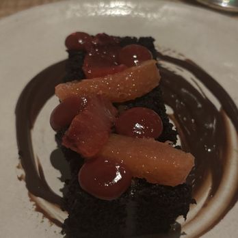 Trestle - Flourless chocolate torte with blood orange - New American Near Me - San Francisco, California Trestle - Flourless chocolate torte with blood orange - New American Near Me - San Francisco, California