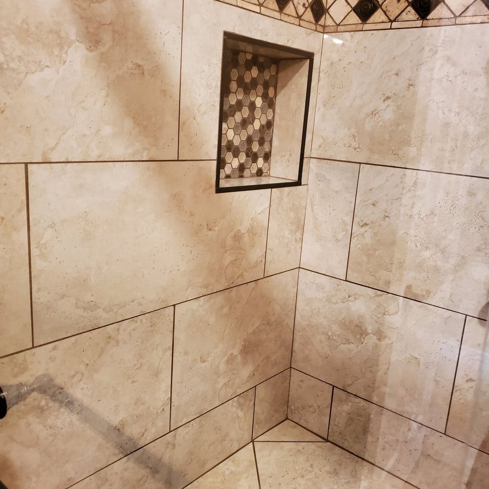 CHV Construction - Clint built an efficient bench and input the floor tile in the insert. - General Contractors Near Me - Orem, Utah CHV Construction - Clint built an efficient bench and input the floor tile in the insert. - General Contractors Near Me - Orem, Utah
