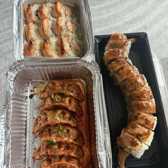 How We Roll - Spicy Vegetable Gyozas Baked Salmon Roll Js Special Roll - Food Delivery Services Near Me - Sacramento, California