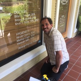 Billy installs our business window decals precisely and efficiently. Billy installs our business window decals precisely and efficiently.