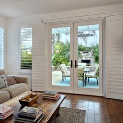 Victoria Norman - As an alternative to mounting the shutters to the doors, we also offer track mounted shutters for a wide open view.