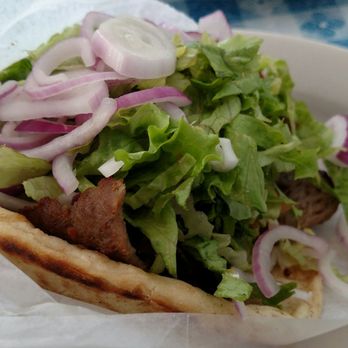 Athena Gyro - This gyro was so packed full of lettuce and onions that I couldn't see how packed it was with meat for about 12 bites. - Greek Near Me - Lagrangeville, New York