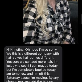 Salon L'eau - Tasha expecting me to wait a full week to repair her bad extensions - Hair Salons Near Me - Washington, DC, District of Columbia