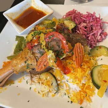 Saffron Mediterranean Cuisine - Braised Lamb Shank - Persian/Iranian Near Me - Tulsa, Oklahoma Saffron Mediterranean Cuisine - Braised Lamb Shank - Persian/Iranian Near Me - Tulsa, Oklahoma