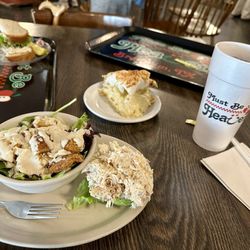 Must Be Heaven - Caesar salad, chicken salad stuffed avocado, and coconut crème pie