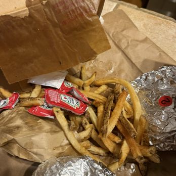 Five Guys - The food fell through the bag it was so wet! - Burgers Near Me - North Richland Hills, Texas Five Guys - The food fell through the bag it was so wet! - Burgers Near Me - North Richland Hills, Texas