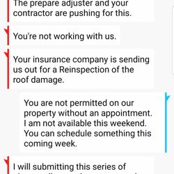 W A Neumann Construction - The messages with the vertical red line are from Thomas Lutz of Neumann Construction and Roofing