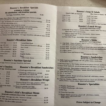 Rooster's Cafe - Menu - Cafes Near Me - Buffalo, New York