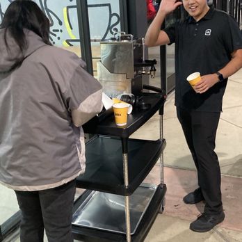 Eggbred - Sam, the owner serving complimentary coffee to all the guests. - Breakfast & Brunch Near Me - Chino Hills, California Eggbred - Sam, the owner serving complimentary coffee to all the guests. - Breakfast & Brunch Near Me - Chino Hills, California