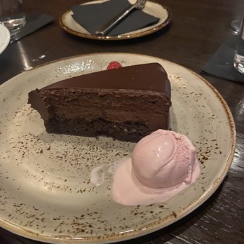 J Gilbert's - Chocolate velvet Cake with ice cream - Bars Near Me - Omaha, Nebraska