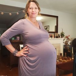HypnoBirthing CA - I'm 39 weeks pregnant with twins at the time of this review and this photo was taken at a little over 36 weeks!