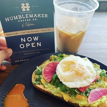 Humblemaker Coffee - Avo toast w almond latte - Coffee & Tea Near Me - Seal Beach, California