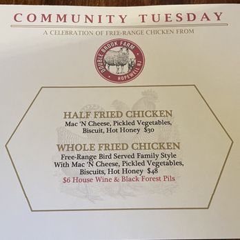Brick Farm Tavern - Community dinner menu - Cocktail Bars Near Me - Hopewell, New Jersey