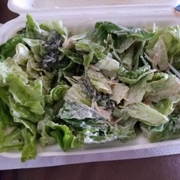 Medium Caesar salad with dressing from my fridge since it only came with roughly a tablespoon worth of dressing Medium Caesar salad with dressing from my fridge since it only came with roughly a tablespoon worth of dressing