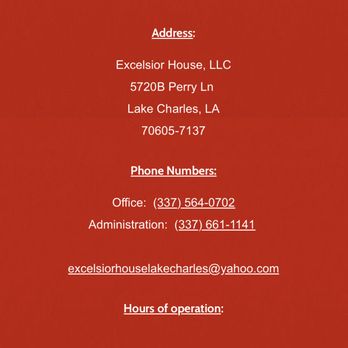 Excelsior House - Rehabilitation Center Near Me - Lake Charles, Louisiana