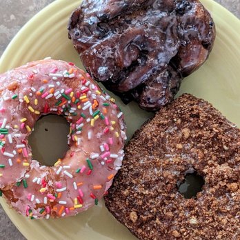 Sweet Coloradough - Cinnamon Crumble Cronut, Cherry Glazed Raised Donut filled with Whipped Cream, Blueberry Fritter | Instagram: @telephonesmoothie - Donuts Near Me - Rifle, Colorado Sweet Coloradough - Cinnamon Crumble Cronut, Cherry Glazed Raised Donut filled with Whipped Cream, Blueberry Fritter | Instagram: @telephonesmoothie - Donuts Near Me - Rifle, Colorado