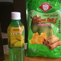 Aloe drink , very good for digestion and these sweet cookie rolls are delightful and come in a few more flavors Aloe drink , very good for digestion and these sweet cookie rolls are delightful and come in a few more flavors