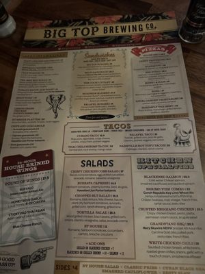 Menu photo 2 Big Top Brewing Sarasota, FL