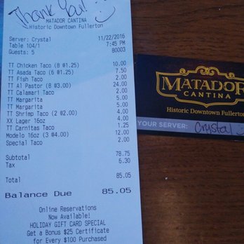 Madero 1899 - Our damage for 4 people . - Mexican Near Me - Fullerton, California