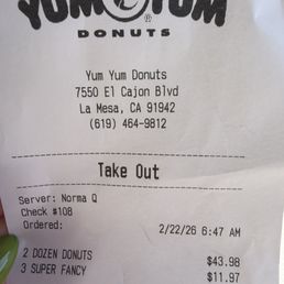 I only ordered 2 dozen. She included the smaller versions of the 3 fancy donuts and then charged me extra for the larger version. I only ordered 2 dozen. She included the smaller versions of the 3 fancy donuts and then charged me extra for the larger version.
