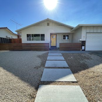 Alexander & Sons - Front yard. New stepping stones, gravel, ipe fence - Masonry/Concrete Near Me - Campbell, California
