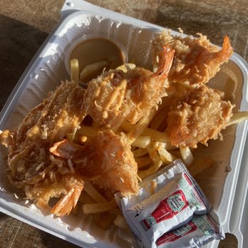 Unseen Creatures Brewing - Coconut Shrimp with Fries - Breweries Near Me - Miami, Florida Unseen Creatures Brewing - Coconut Shrimp with Fries - Breweries Near Me - Miami, Florida