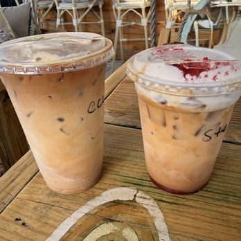 Luma Bar - Iced cafe con leche and iced strawberries and creme latte - Juice Bars & Smoothies Near Me - New Smyrna Beach, Florida