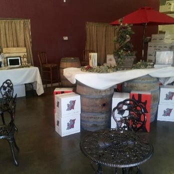 H-G Vineyards - tables and chairs in a wine cellar - Wineries Near Me - Lodi, California