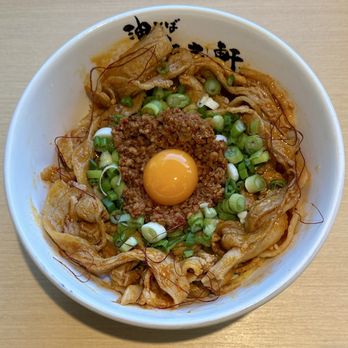 Kajiken - Nikumori Aburasoba (spicy minced pork, pork slices, green onion and raw egg yolk) - Ramen Near Me - Elk Grove, California