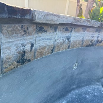 Precision Pool Tile Cleaning - Before photo with calcium build - Pool Cleaners Near Me - Eastvale, California Precision Pool Tile Cleaning - Before photo with calcium build - Pool Cleaners Near Me - Eastvale, California