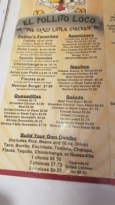 Menu photo 8 El Pollito Loco Florence, AL