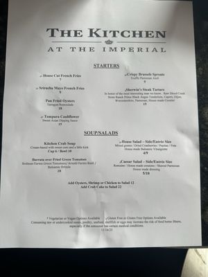 Menu photo 1 The Kitchen At the Imperial Chestertown, MD Menu photo 1 The Kitchen At the Imperial Chestertown, MD