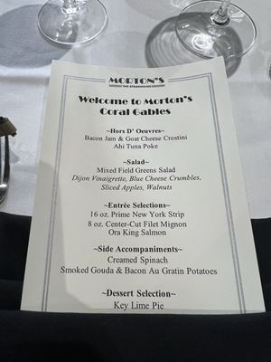 Menu photo 7 Morton's The Steakhouse Coral Gables, FL