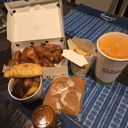 Pollo Campero St Paul - 8 piece meal with 2 sides and dinner rolls. Mango drink and empanada.