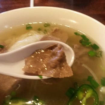 Yaya Cafe - Tiny slivers of beef accompany the salty broth. Still hungry. - Vietnamese Near Me - Austin, Texas