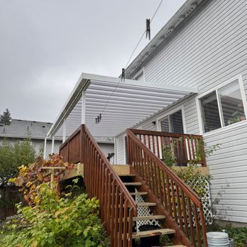 Sound Patio Solutions - Custom aluminum patio cover with clean modern design, deck - Patio Coverings Near Me - Edgewood, Washington Sound Patio Solutions - Custom aluminum patio cover with clean modern design, deck - Patio Coverings Near Me - Edgewood, Washington
