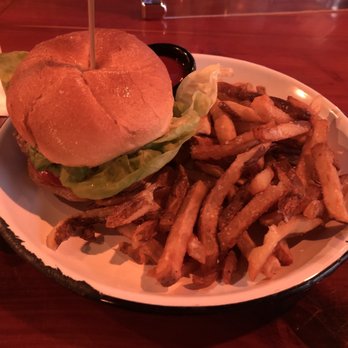 The Hound - Meatloaf burger and side of fries. - New American Near Me - Auburn, Alabama The Hound - Meatloaf burger and side of fries. - New American Near Me - Auburn, Alabama
