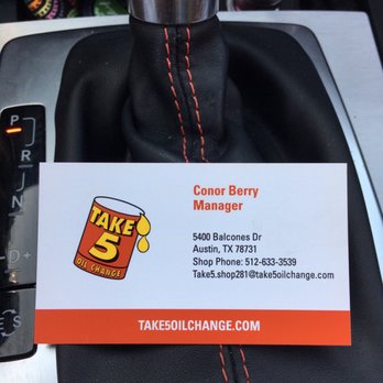 Take 5 Oil Change - Take 5 Oil Change Business card - Oil Change Stations Near Me - Austin, Texas Take 5 Oil Change - Take 5 Oil Change Business card - Oil Change Stations Near Me - Austin, Texas