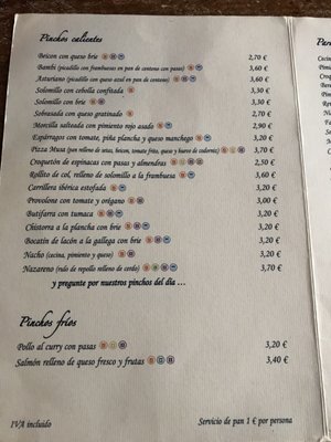 Menu photo 2 La Musa de Espronceda Madrid, M Menu photo 2 La Musa de Espronceda Madrid, M