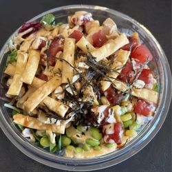 Poke Star - Spicy Tuna half salad half rice build your own bowl