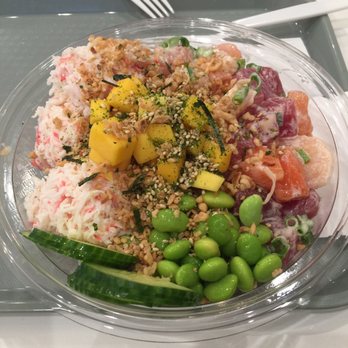 Poke Fix - Ahi tuna, salmon and shrimp in garlic cream sauce with unlimited toppings. So yummy!! - Sushi Bars Near Me - Sacramento, California Poke Fix - Ahi tuna, salmon and shrimp in garlic cream sauce with unlimited toppings. So yummy!! - Sushi Bars Near Me - Sacramento, California
