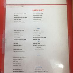 Ben's current price sheet August 2018
