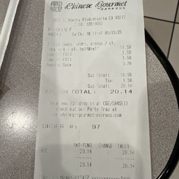 Chinese Gourmet Express - Can't even buy more ink? - Chinese Near Me - Visalia, California Chinese Gourmet Express - Can't even buy more ink? - Chinese Near Me - Visalia, California