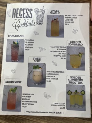 Menu photo 3 Recess Sports Lounge Miami, FL Menu photo 3 Recess Sports Lounge Miami, FL