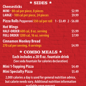 Godfathers Pizza - the menu for the restaurant - Pizza Near Me - Watonga, Oklahoma