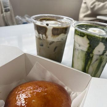 Memorylook - hojicha einspanner and matcha einspanner and crème brûlée donut. - Coffee & Tea Near Me - Los Angeles, California Memorylook - hojicha einspanner and matcha einspanner and crème brûlée donut. - Coffee & Tea Near Me - Los Angeles, California