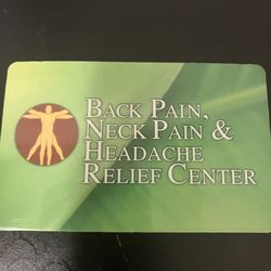 Back Pain, Neck Pain & Headache Relief Center - My entry card
