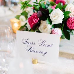 Fleming's Printed Affair - Table Name Cards in Classic Crest White, Natural White or Ivory. Select your typestyle & color of ink. 1 Sided $1.50 ea or 2 Sided $2.50 ea