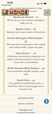 Menu photo 1 Le Monde New York, NY Menu photo 1 Le Monde New York, NY